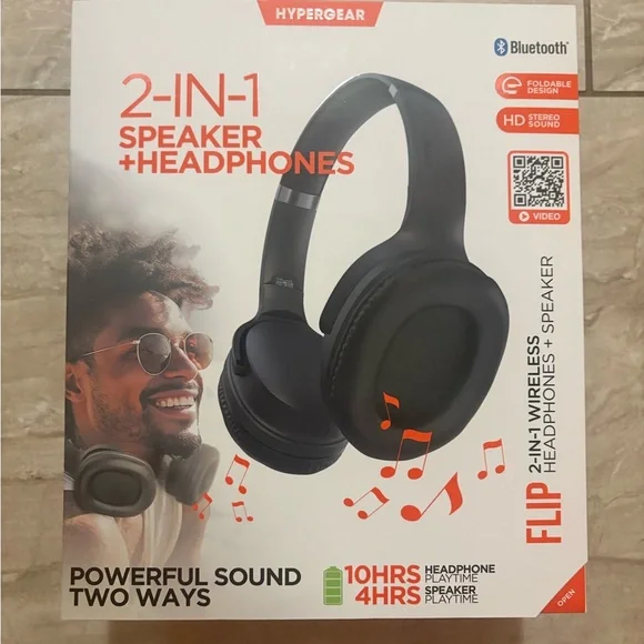 HyperGear 2-in-1 Wireless Headphones and Speaker - Black - Picture 3 of 3